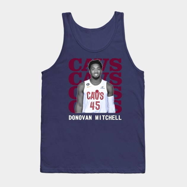 Cleveland Cavaliers Donovan Mitchell 45 Tank Top by Thejockandnerd